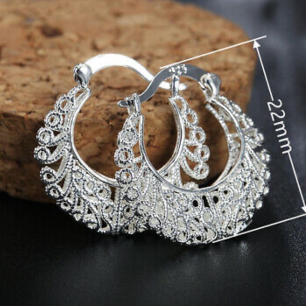 New Sterling silver Hoop Earrings - Picture 4 of 4